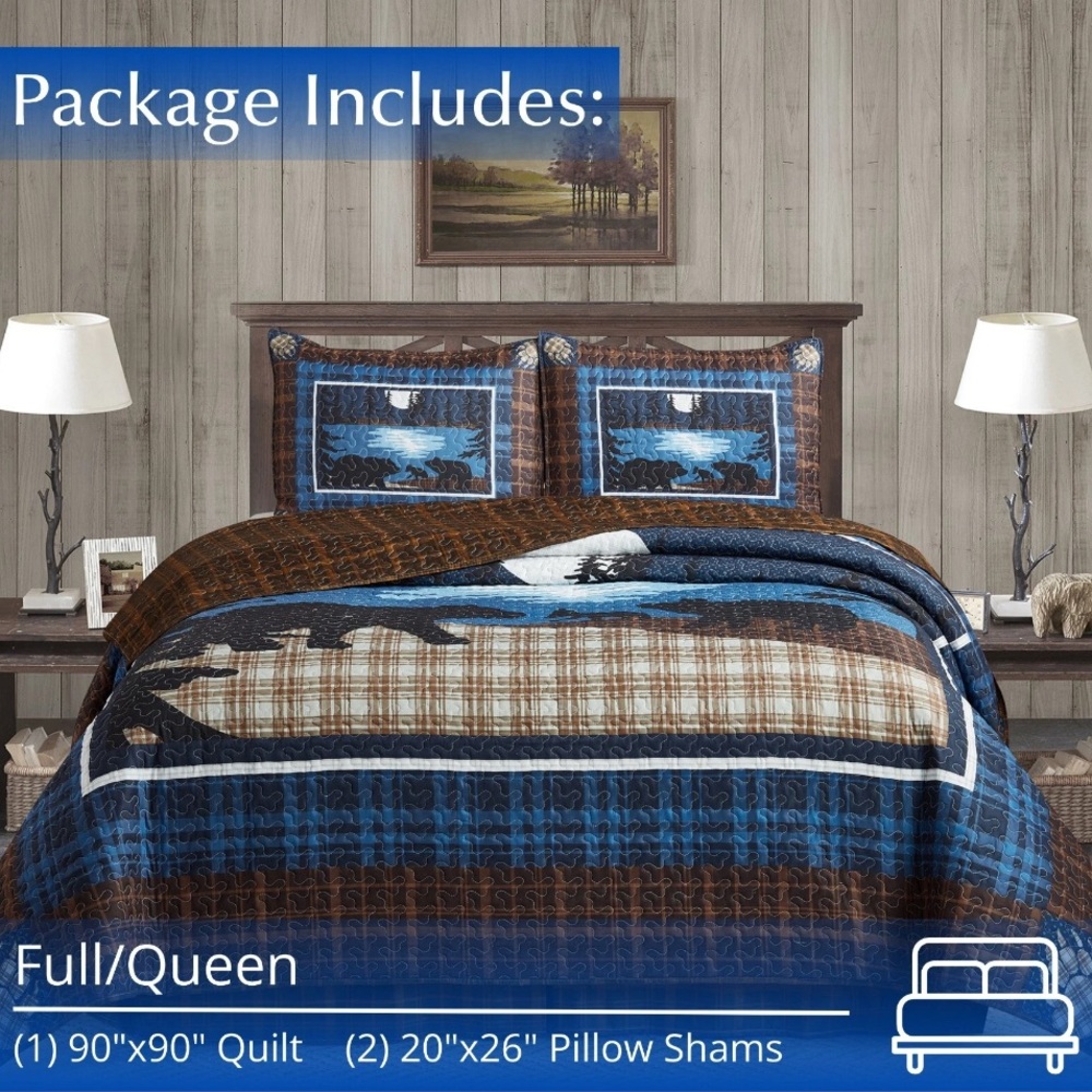 New Full/ Queen Virah Bella - Moondance - Lightweight Reversible Quilt Set
